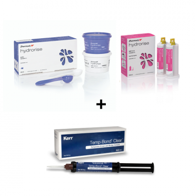Hydrorise komplet adicionih silikona + Temp Bond Clear privremeni cement