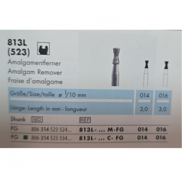 Borer Dijamant Za Turbinu 813L Za Uklanjanje Amalgama
