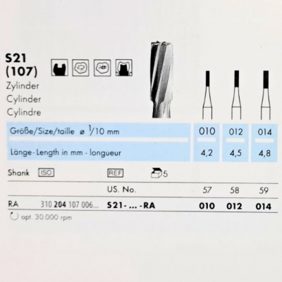 Čelični borer fisurni za kolenjak S21
