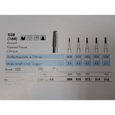 Čelični borer fisurni za kolenjak S38