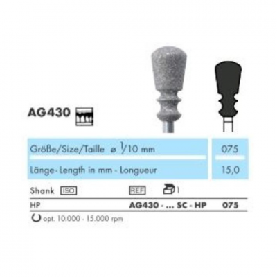 Borer dijamant za nasadnik AG430 075 - za akrilat