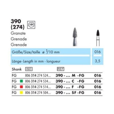 Borer dijamant za turbinu 390 Borer dijamant za turbinu 390